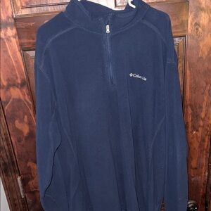 Columbia Dark Blue Fleece Pullover with Quarter Zip